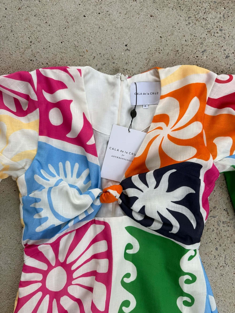 NWT Cala de la Cruz x Anthropologie Gaia Puff Sleeve Maxi Dress in Maui Medium - Picture 4 of 11